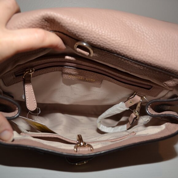 Michael Kors NEW women\'s Addison Medium Pebble Leather brown/pink Backpack main image 14